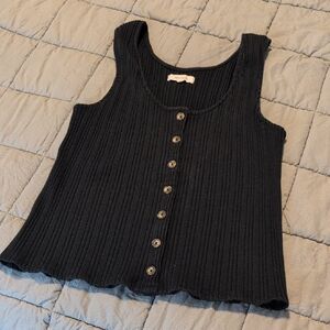 Madewell Black Ribbed Tank Top